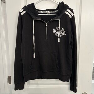 Victoria's Secret PINK Black Quarter Zip-Up Hoodie